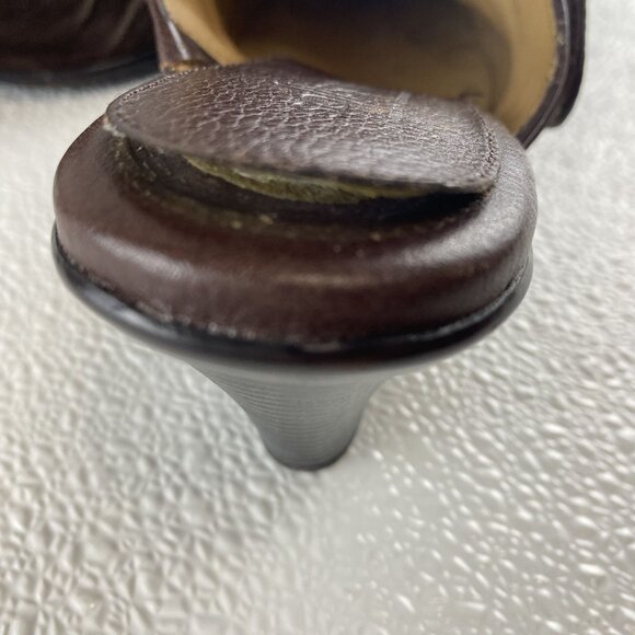 Softspots Womens 6M Brown Suede Leather Mules W Ruched Detailing & Buckle - Picture 13 of 13